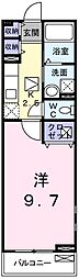 フレンズ 1Kの間取図画像