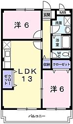 アネックスイースト 2LDKの間取図画像