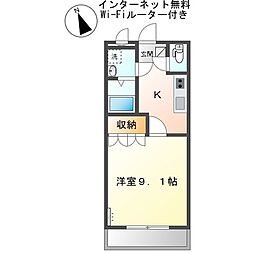 リバーサイドレジデンス 1Kの間取図画像
