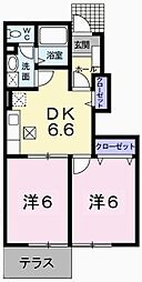 サン・パティオ 2DKの間取図画像