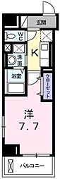 ジュエル3 1Kの間取図画像