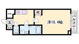 インタービレッジ土山二番館 1Kの間取図画像