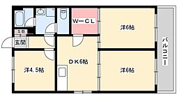 東今宿中村コーポパート2 3DKの間取図画像
