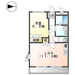 メゾン・ミルキーウェイ1 1LDKの間取図画像