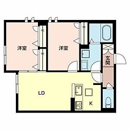 グランメゾン延末東 2LDKの間取図画像