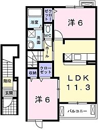 スマイルタウンC 2LDKの間取図画像