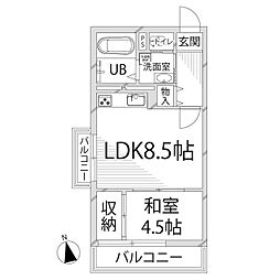 メゾン・ド・アルシュ 1LDKの間取図画像