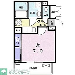 相鉄本線 さがみ野駅 徒歩12分の賃貸アパート 3階1Kの間取り