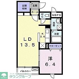 リジェール・K 1LDKの間取図画像