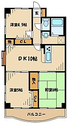 カサフェリス中央林間 2LDKの間取図画像