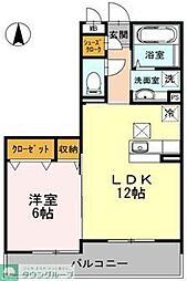 トロアモリール 1LDKの間取図画像