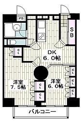 鎧橋ビル 1LDKの間取図画像