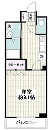 ナチュラスコートA 1Kの間取図画像