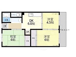 ハイツニシカワ 3DKの間取図画像