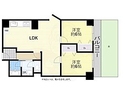 堺フェニックスハイツ 2LDKの間取図画像