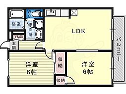 モアクレスト白鷺 2LDKの間取図画像