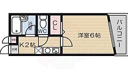 パレスイン大浜 1Kの間取図画像