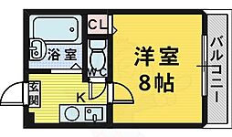 ソアーヴェ堺東 1Kの間取図画像