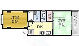 ロイヤル石津 2DKの間取図画像