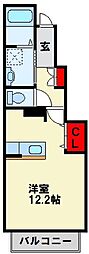 サンガーデン戸畑 1階1Kの間取り
