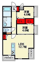 間取図画像 2LDK