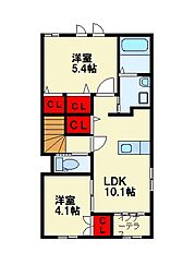 ラピュタ宮前 2LDKの間取図画像