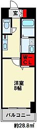 グランデール 1Kの間取図画像