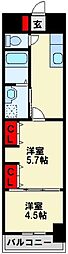 スマート2 2Kの間取図画像
