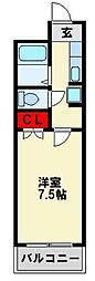 エルザサンリバー戸畑 1Kの間取図画像