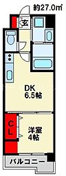 ワンプロジェクト三萩野 1DKの間取図画像