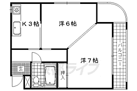 京都府京都市右京区梅津南上田町（賃貸マンション2K・4階・38.33㎡） その2