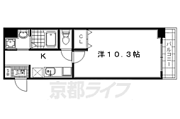 京福電気鉄道北野線 北野白梅町駅 徒歩10分の賃貸マンション 1階1Kの間取り