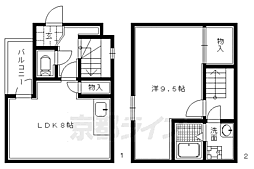 JR山陰本線 二条駅 徒歩15分の賃貸マンション 1階1LDKの間取り