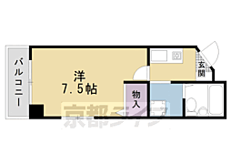 JR山陰本線 二条駅 徒歩10分の賃貸マンション 2階1Kの間取り