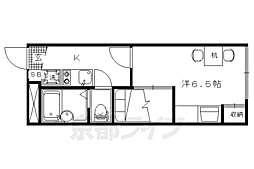 JR山陰本線 二条駅 徒歩19分の賃貸アパート 2階1Kの間取り