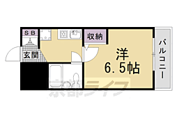 京都市営烏丸線 今出川駅 徒歩18分の賃貸マンション 10階1Kの間取り