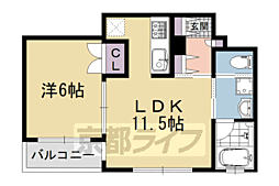 ＬＥＧＡＬ京都烏丸通り 9階1LDKの間取り