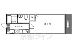 叡山電鉄叡山本線 茶山・京都芸術大学駅 徒歩1分の賃貸マンション 3階1Kの間取り