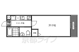叡山電鉄叡山本線 茶山・京都芸術大学駅 徒歩1分の賃貸マンション 2階1Kの間取り