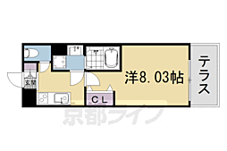 叡山電鉄叡山本線 元田中駅 徒歩9分の賃貸マンション 1階1Kの間取り