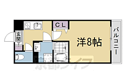 叡山電鉄叡山本線 茶山・京都芸術大学駅 徒歩5分の賃貸マンション 3階1Kの間取り