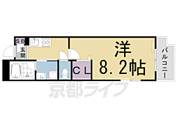 京阪本線 神宮丸太町駅 徒歩15分の賃貸マンション 地下1階1Kの間取り