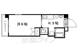 京阪本線 出町柳駅 徒歩30分の賃貸マンション 1階1Kの間取り