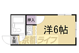 京阪本線 出町柳駅 徒歩19分の賃貸マンション 2階1Kの間取り