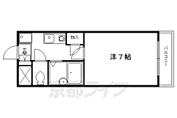京阪本線 神宮丸太町駅 徒歩8分の賃貸マンション 4階1Kの間取り