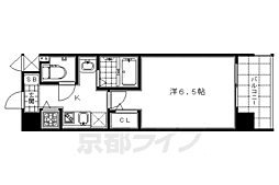 ラナップスクエア京都鴨川 1階1Kの間取り