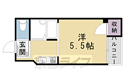 ギオンアーモンビル 3階1Kの間取り