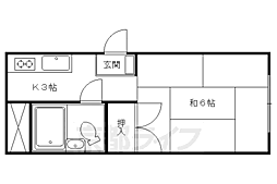 ハイツ中村 2階1Kの間取り