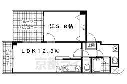 京阪京津線 四宮駅 徒歩21分の賃貸マンション 4階1LDKの間取り