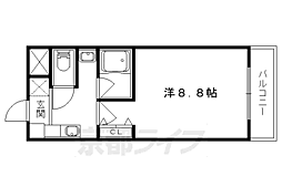 カサコモーダ東野 1階1Kの間取り